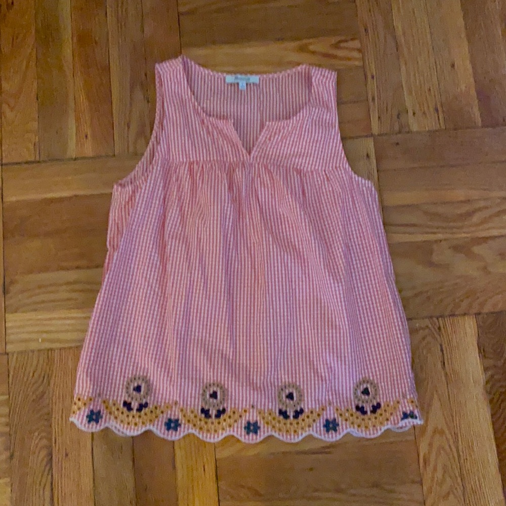 Madewell Gingham Sleeveless Shirt Size Small